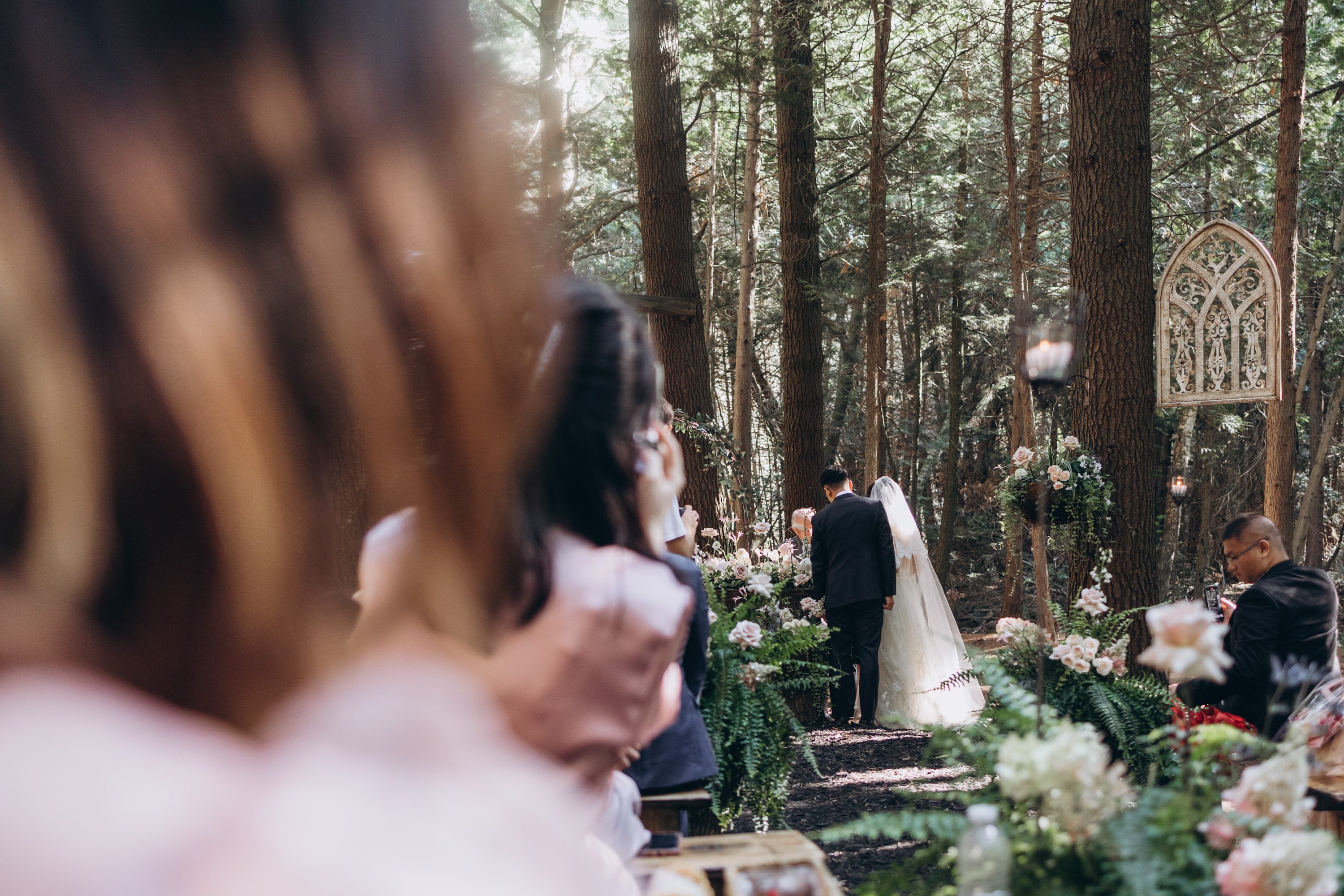 ceremony at whispering springs glamping