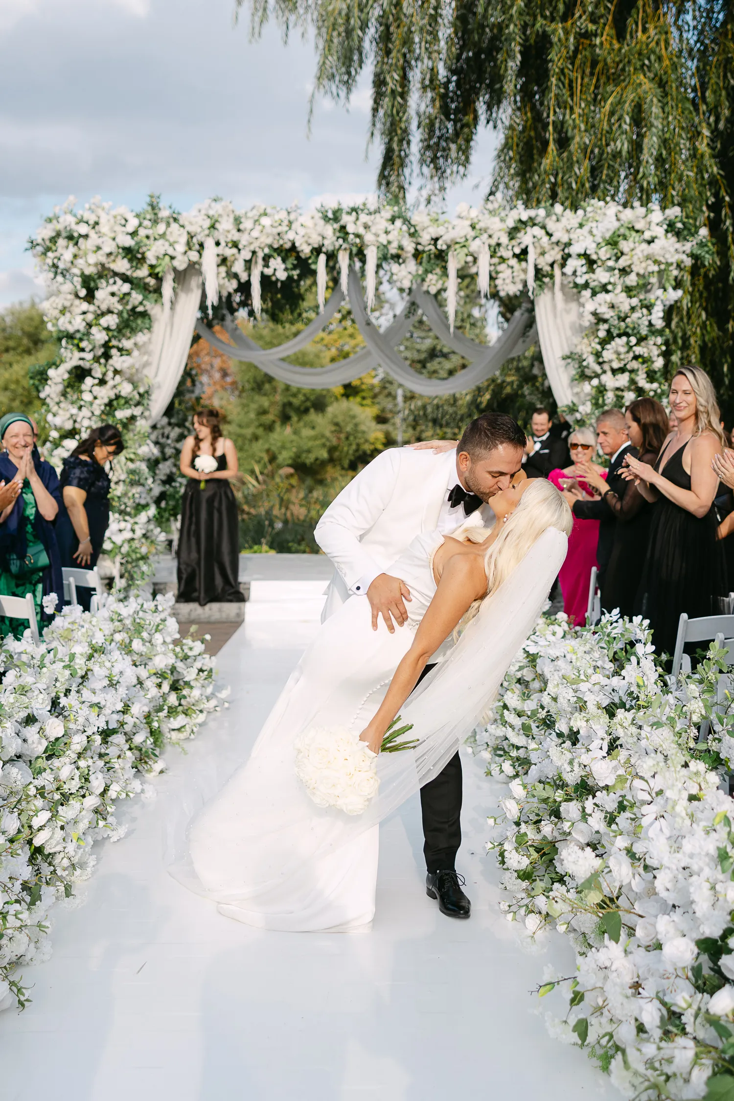 First kiss after the ceremony at Arlington Estate