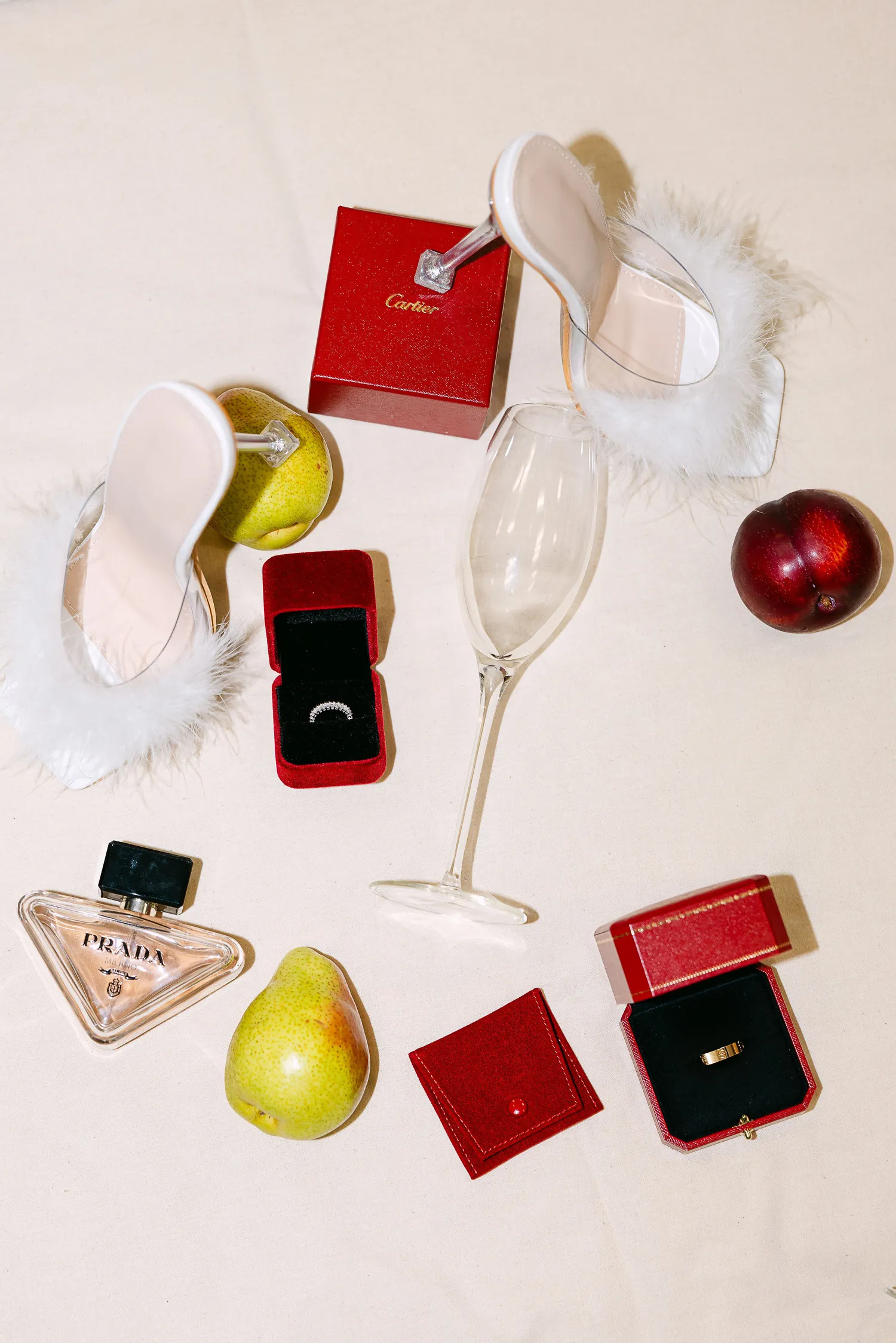 Stylish wedding detailes flatlay