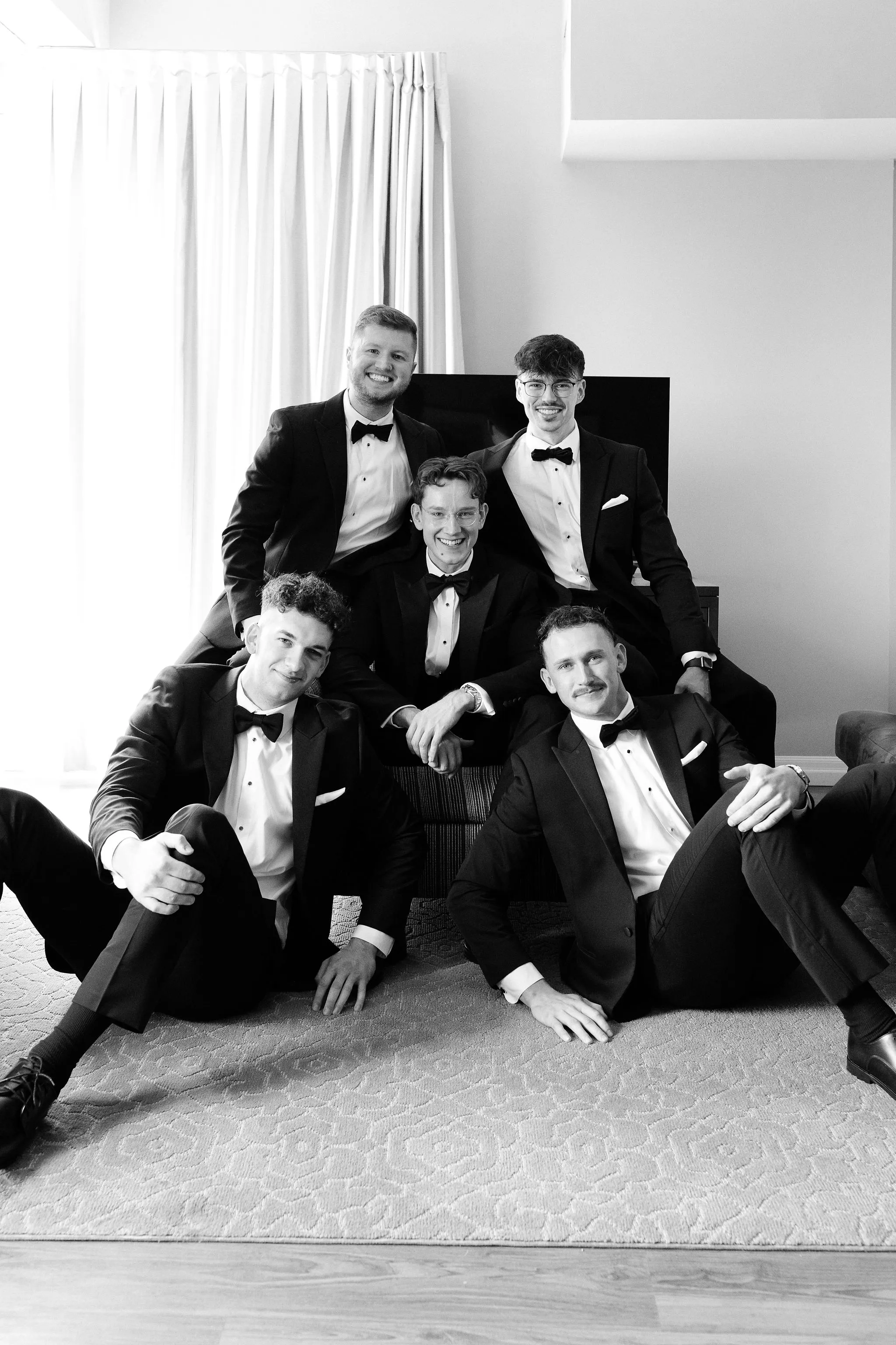 groomsmen candid portrait