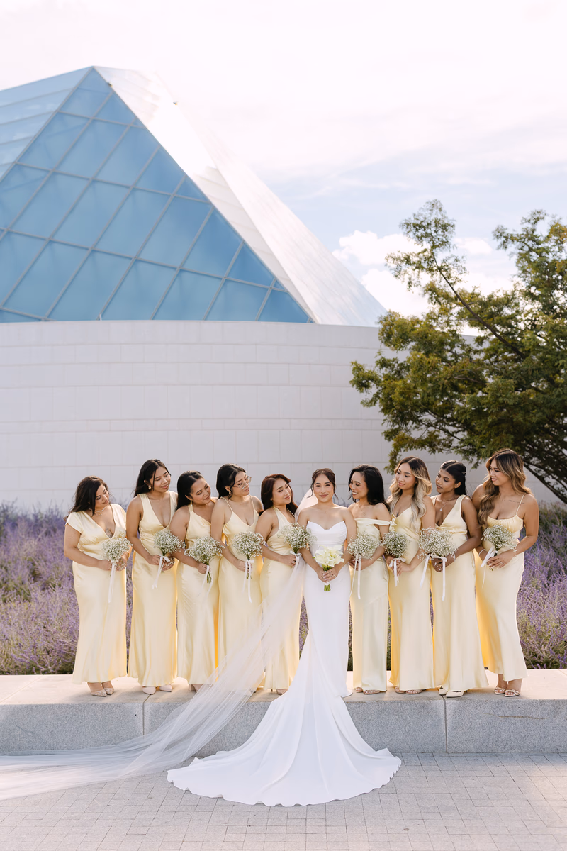 Bridal party picture at Aga Khan Museum
