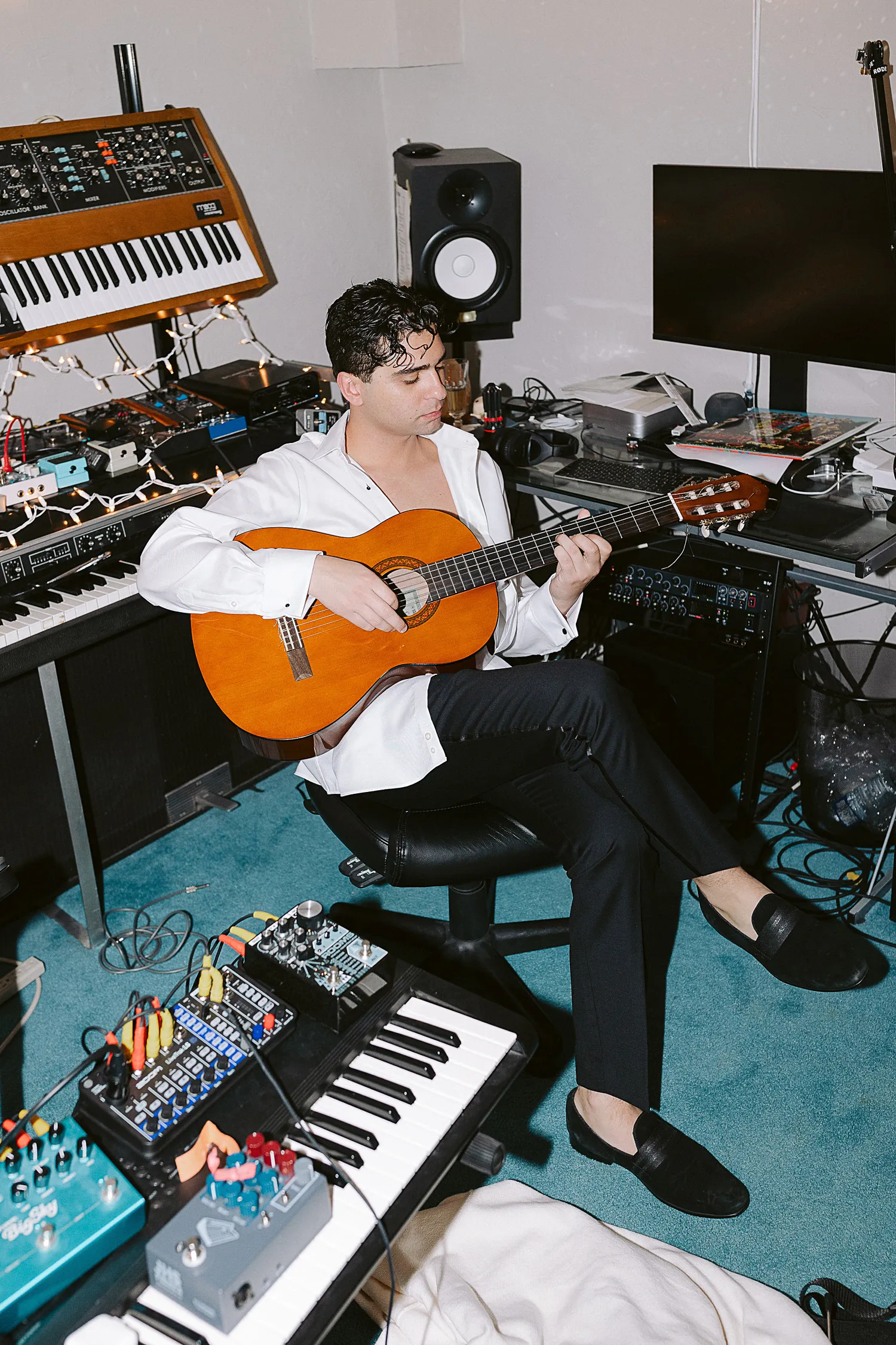 Groom portrait photographed at home