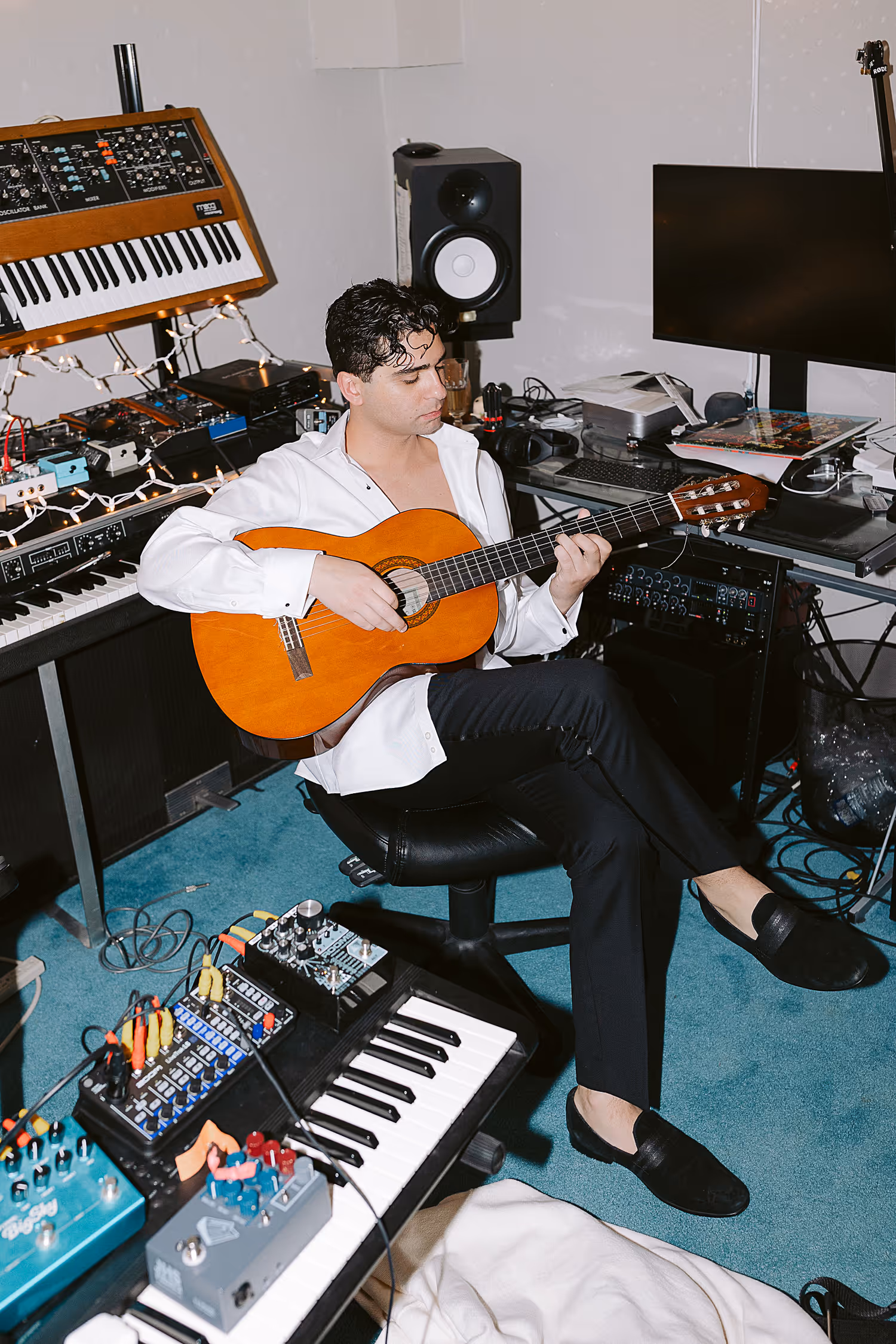 Groom portrait photographed at home