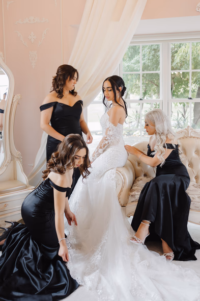 Elegant bridal party wedding photo