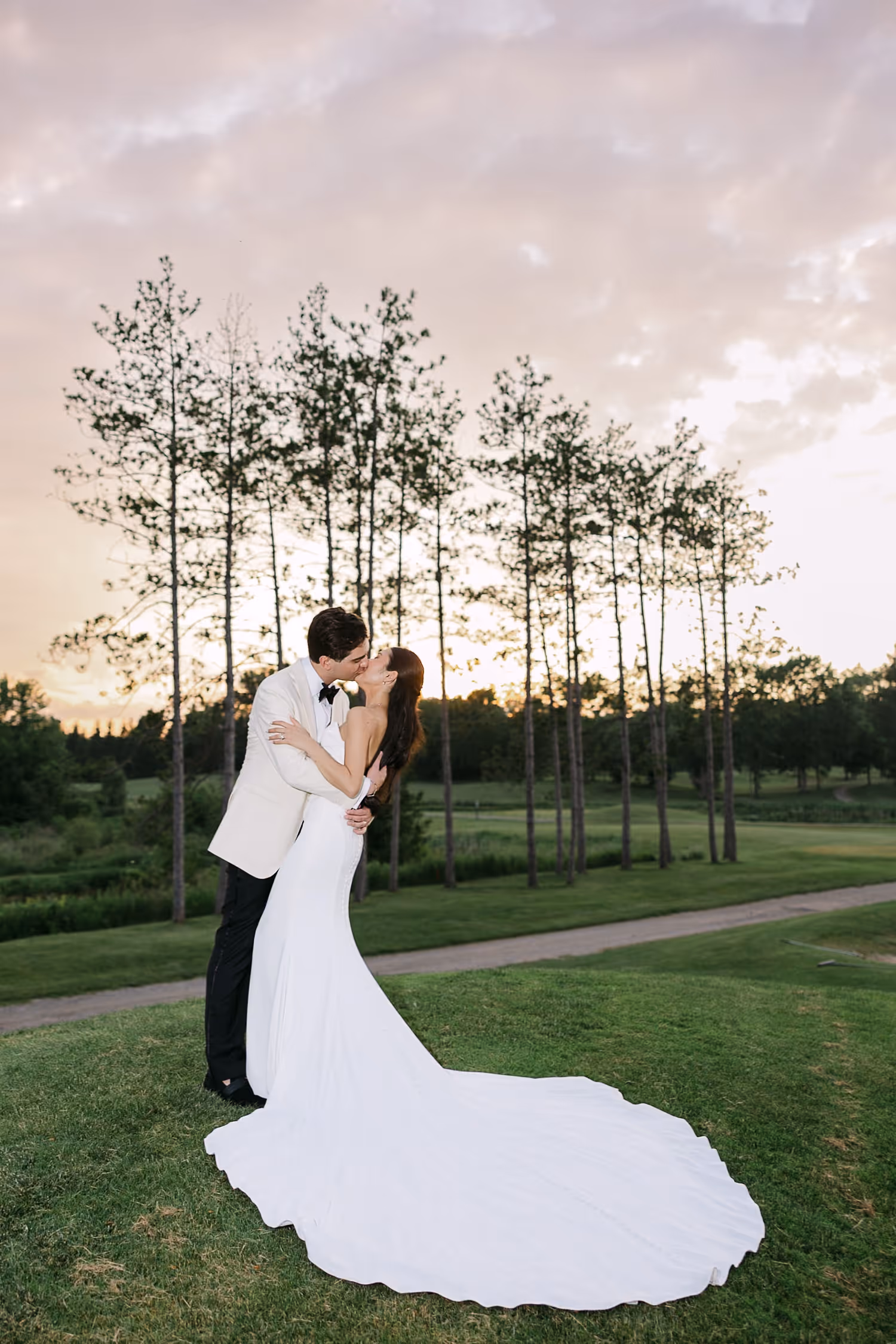 Refined couple portrait at Whistlebear Golf Club