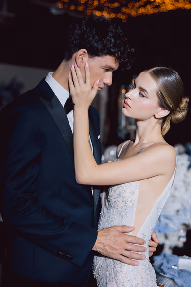 Elegant couple wedding photo