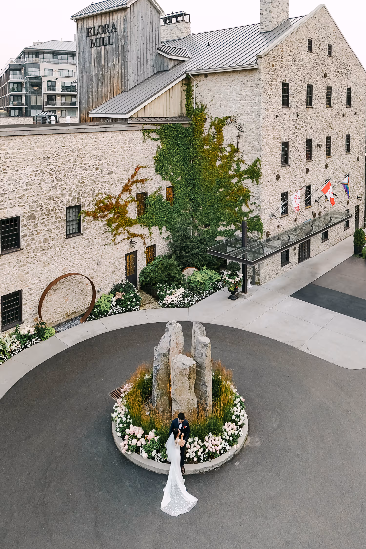 Drone photograph at Elora Mills