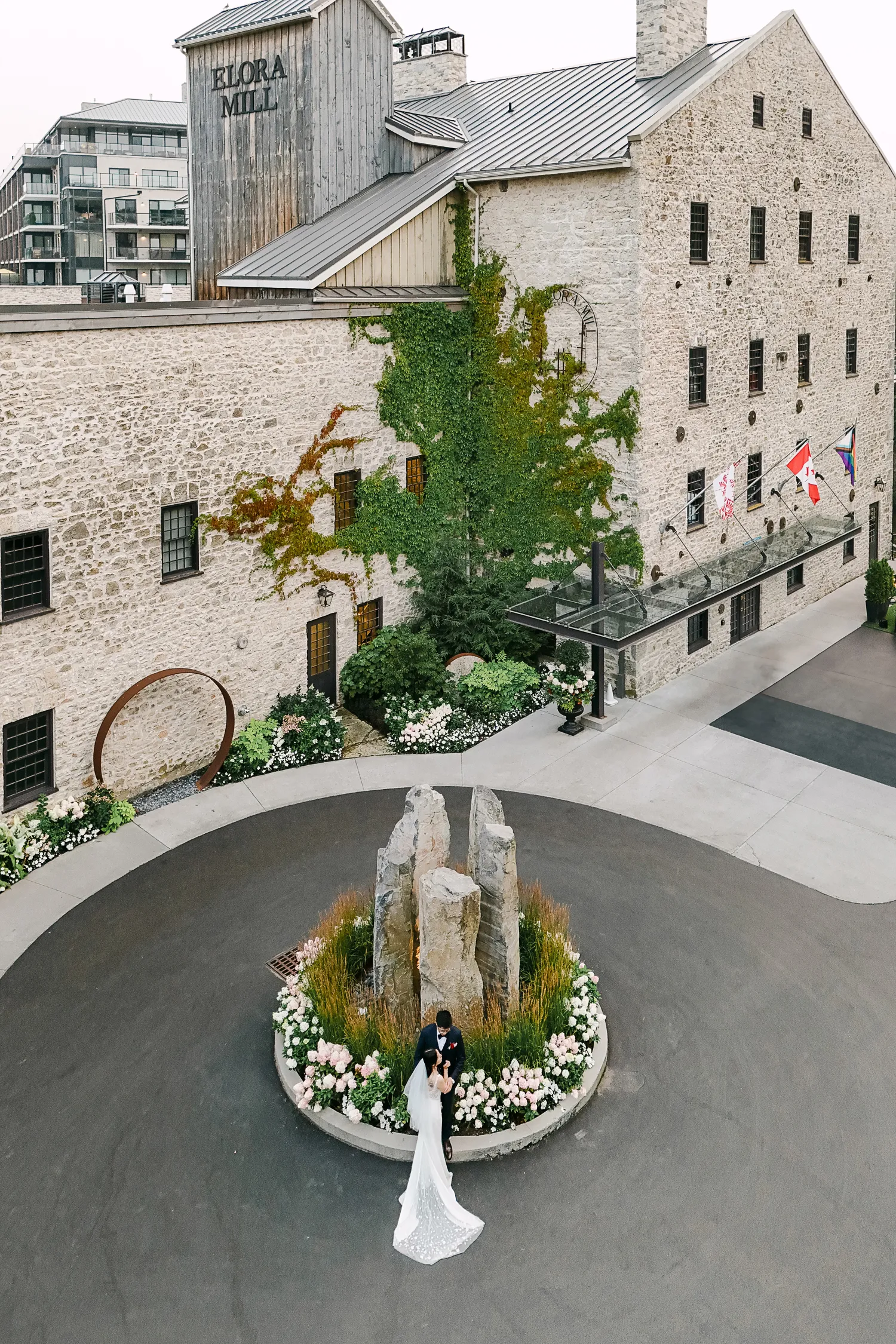 Drone photograph at Elora Mills