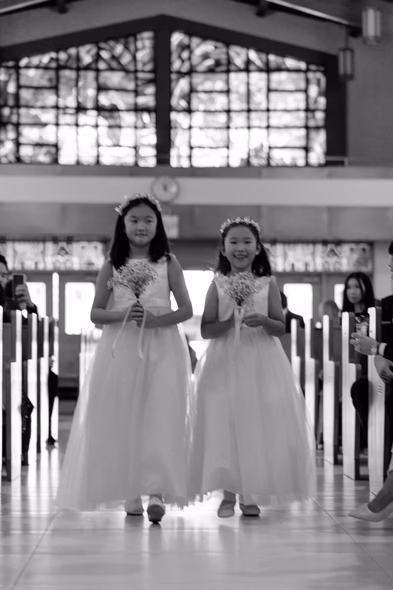 Timeless wedding photo at the church