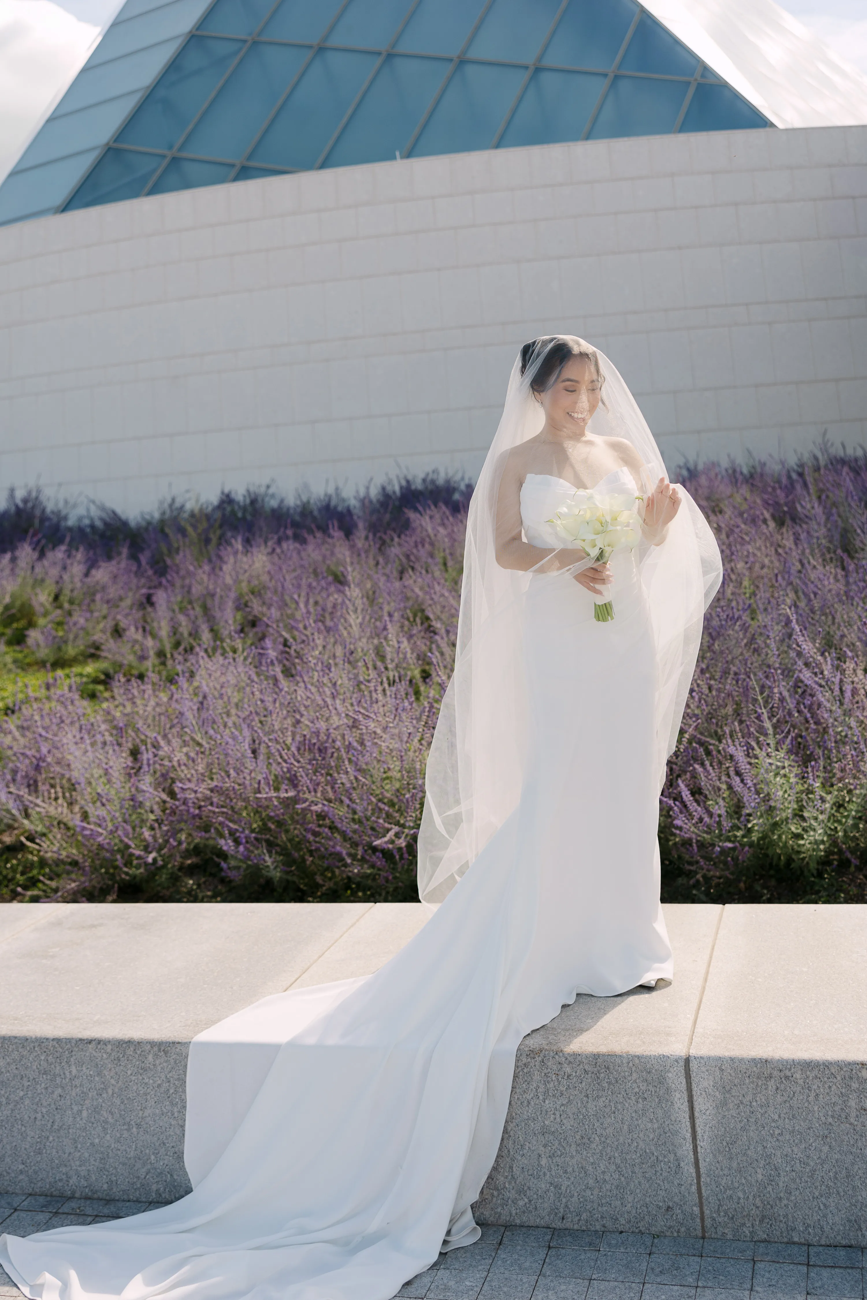 Couple wedding portrait at Aga Khan Museum location