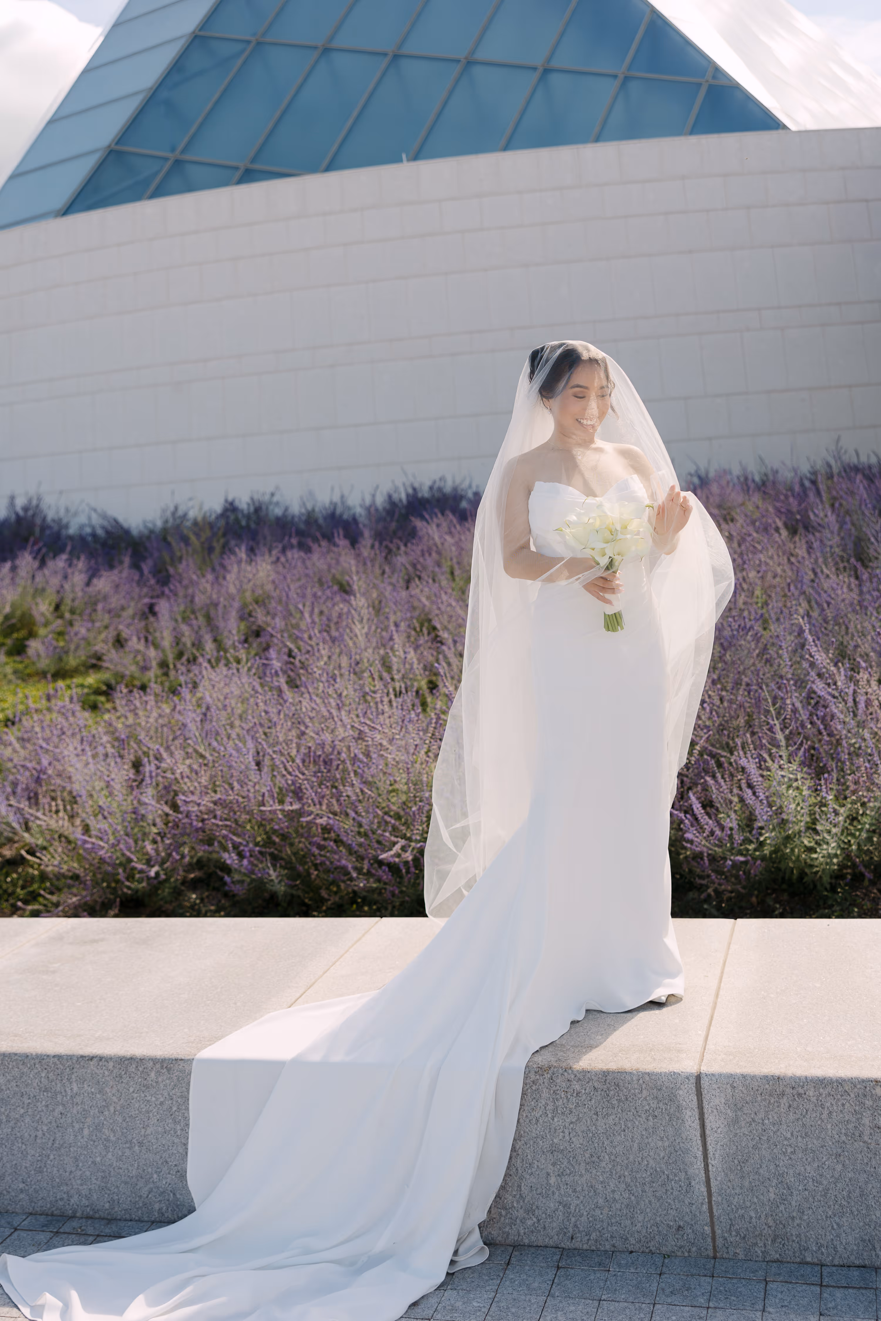 Couple wedding portrait at Aga Khan Museum location