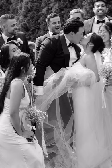 Bridal party photography at Aga Khan Museum