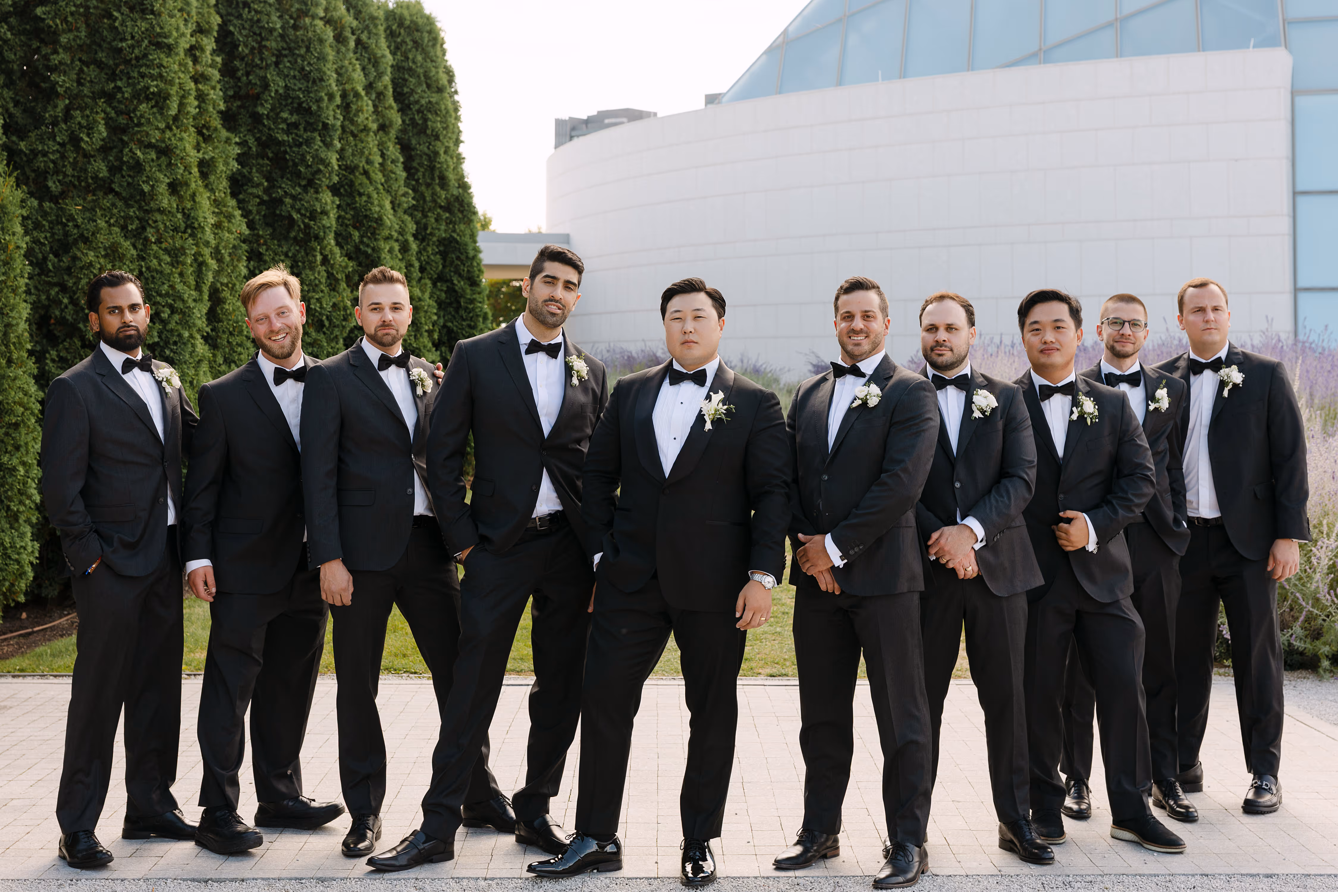 photo of groomsmen at Aga Khan Museum in Toronto