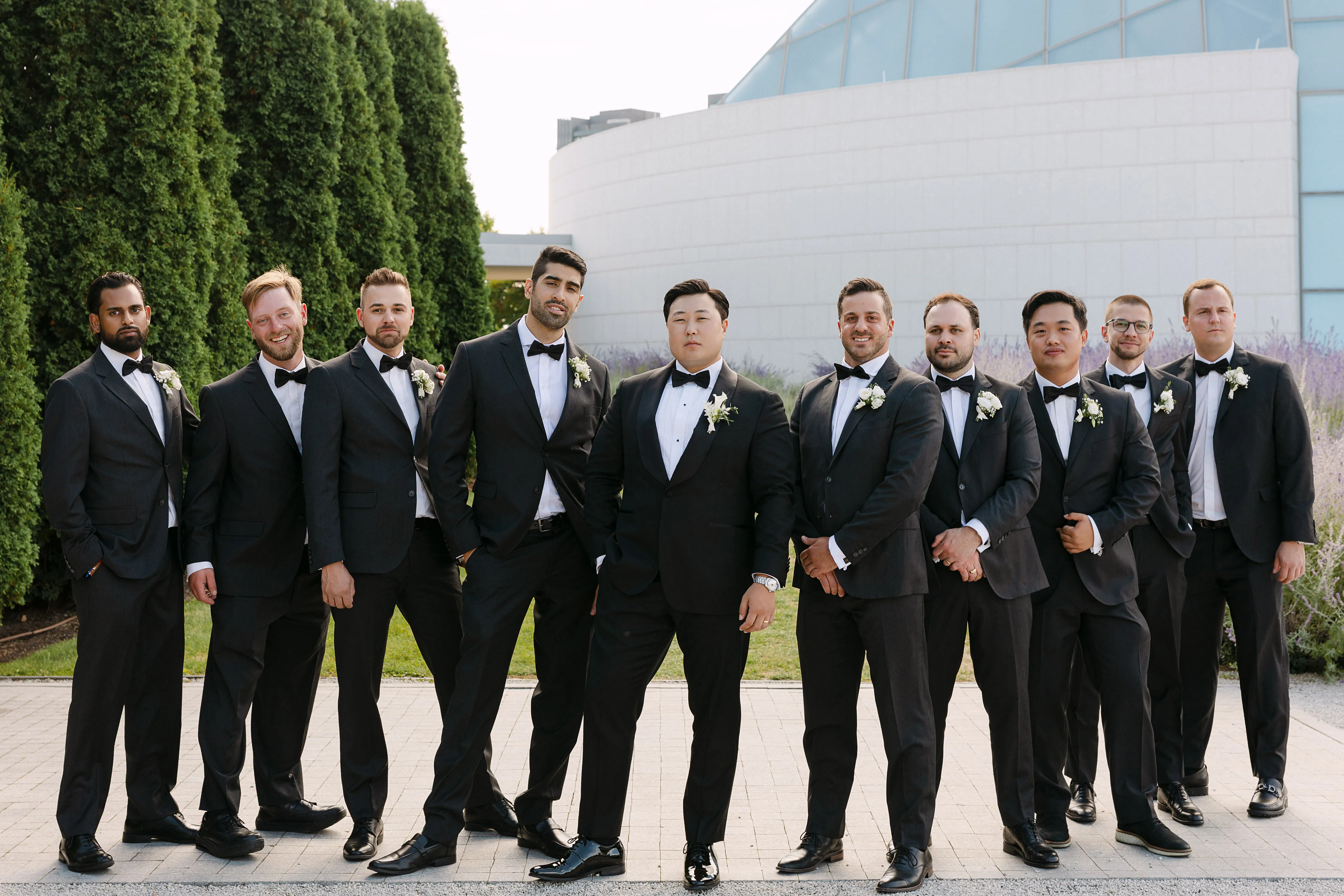 photo of groomsmen at Aga Khan Museum in Toronto
