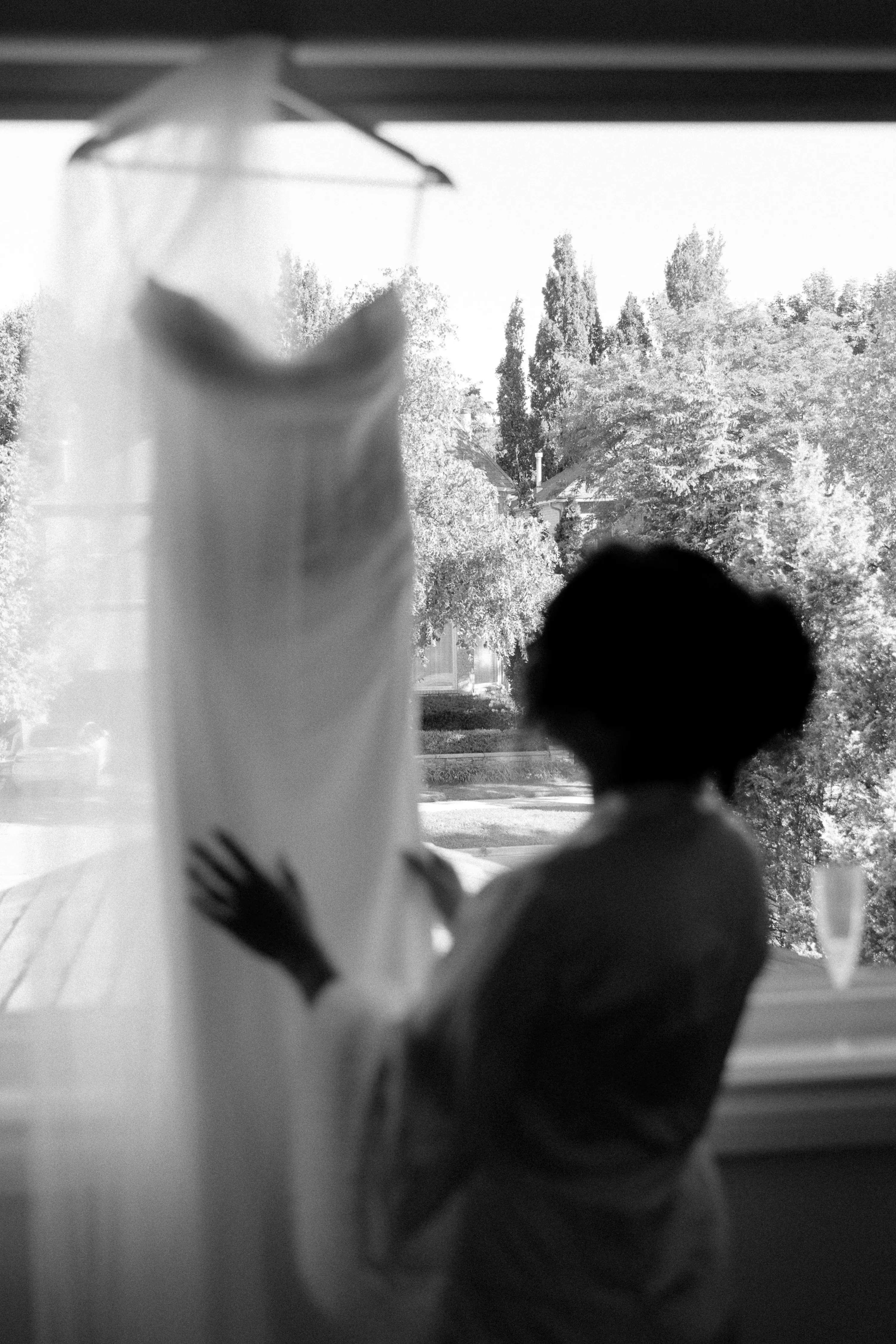 Bride getting ready at home