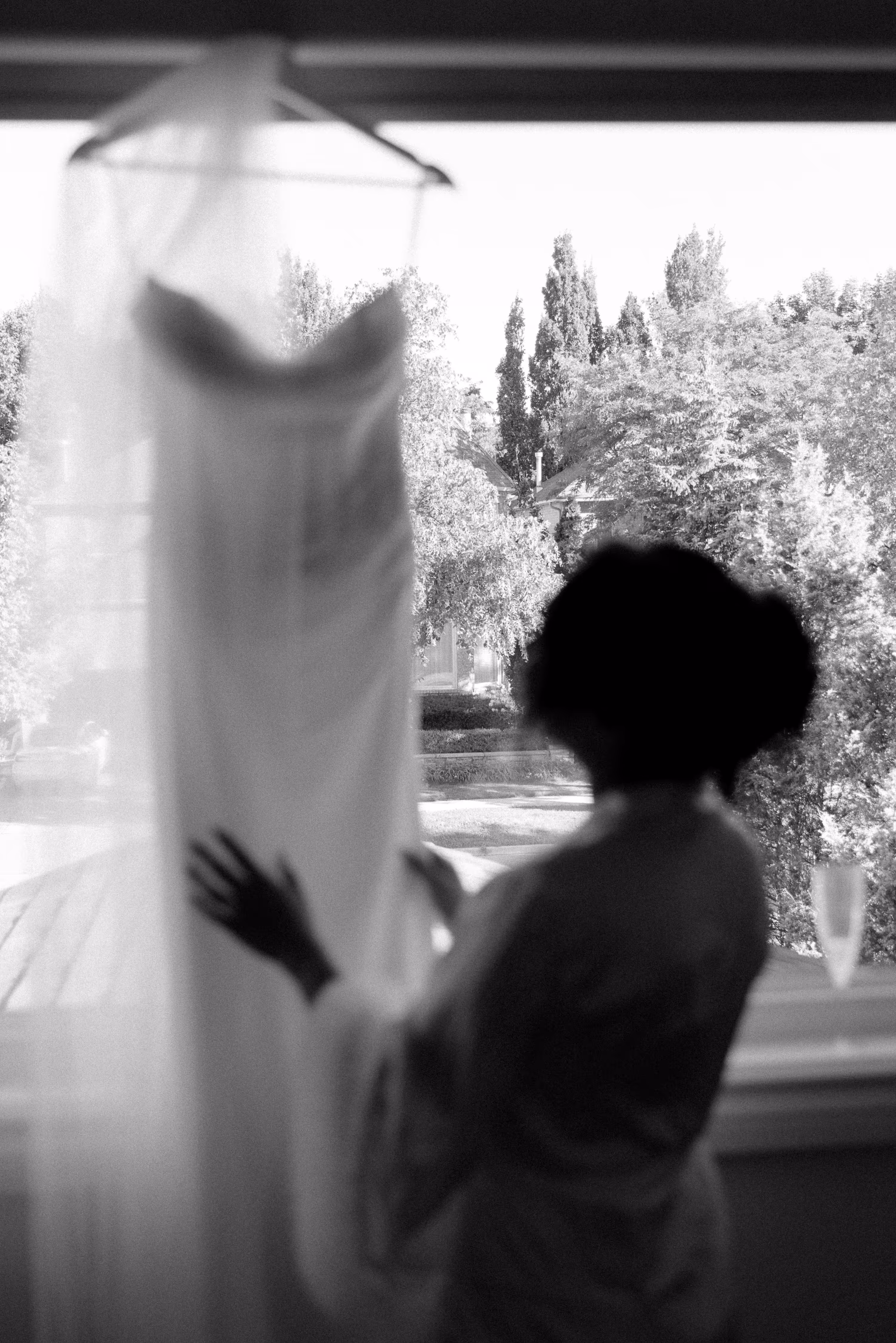 Bride getting ready at home