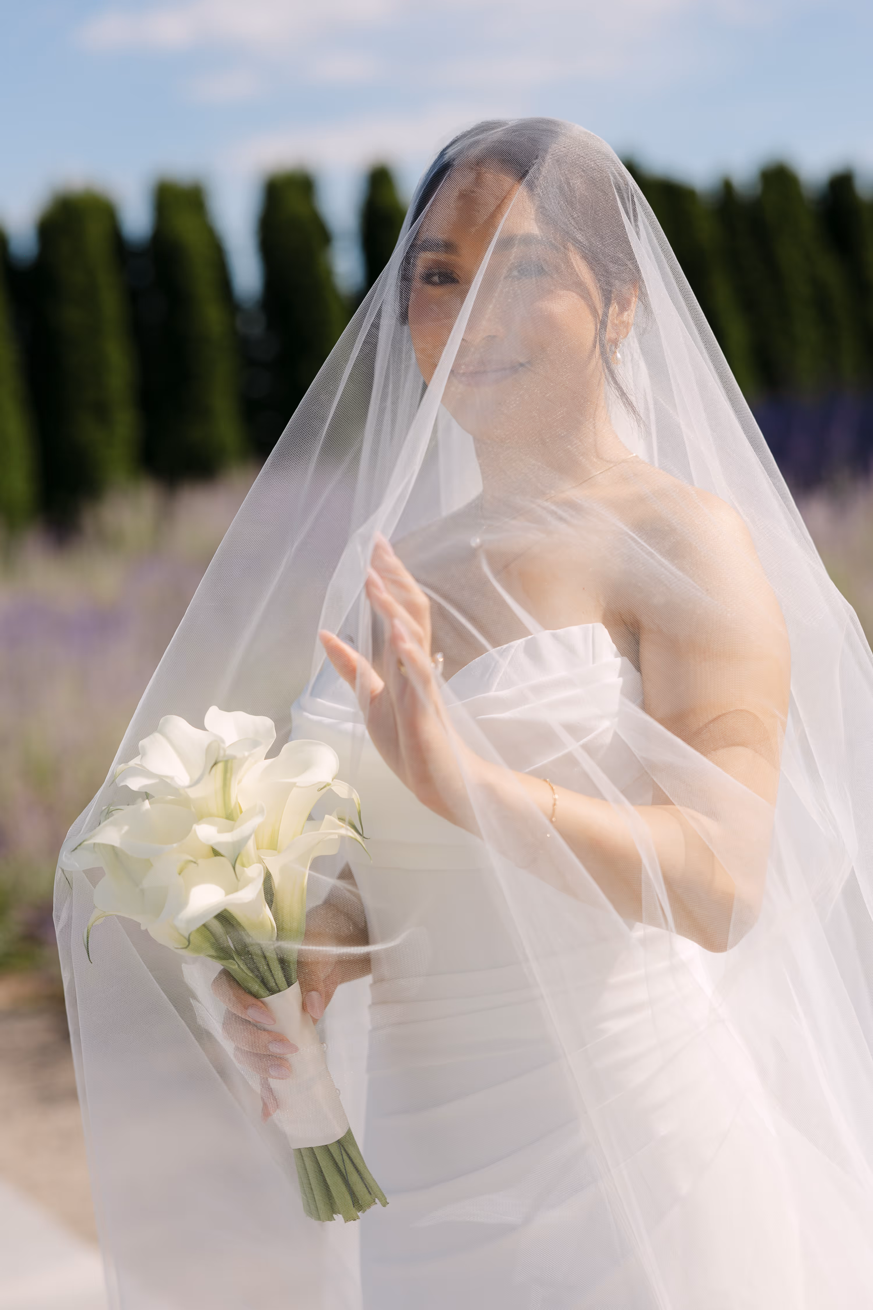 artistic portrait of the bride