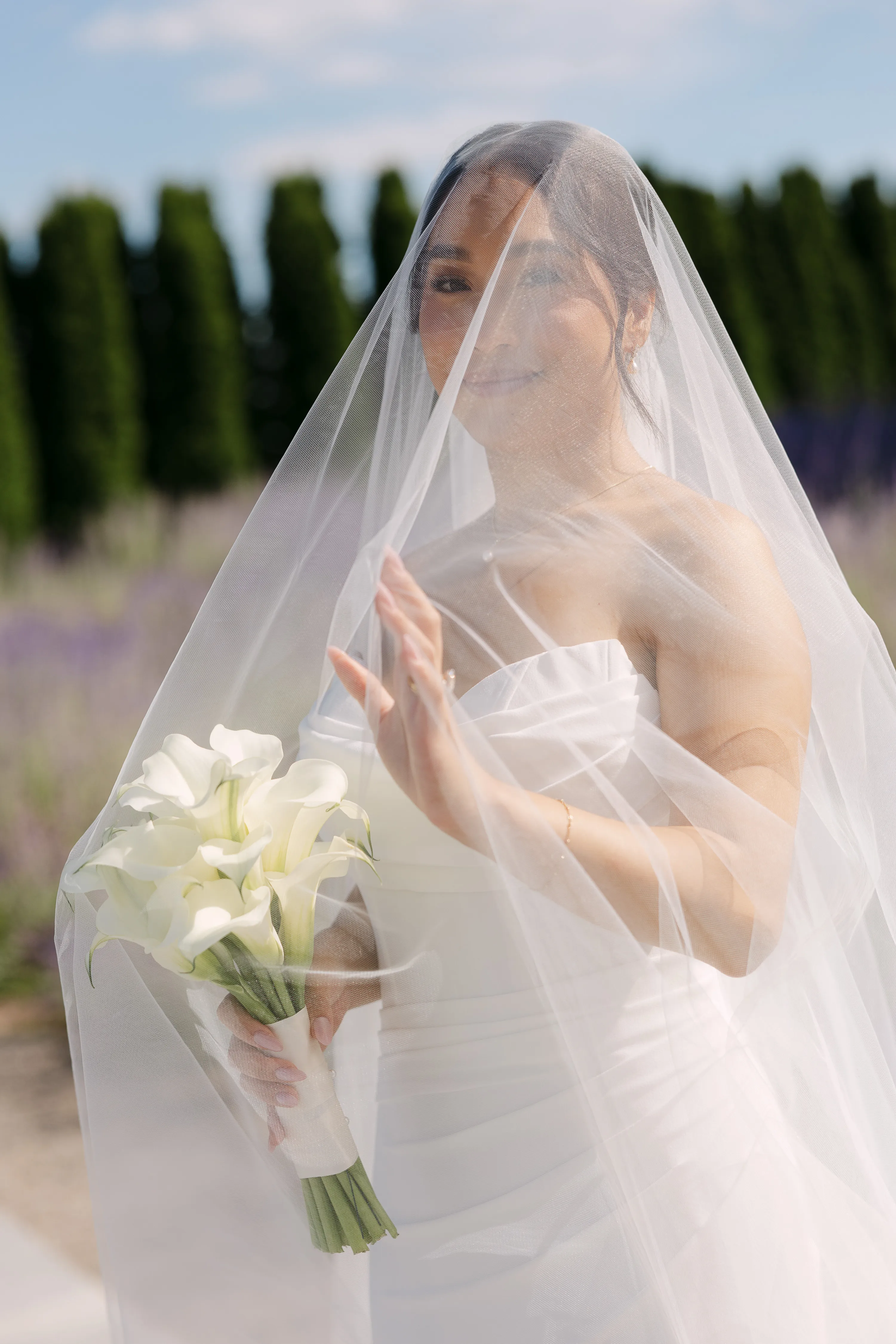 artistic portrait of the bride
