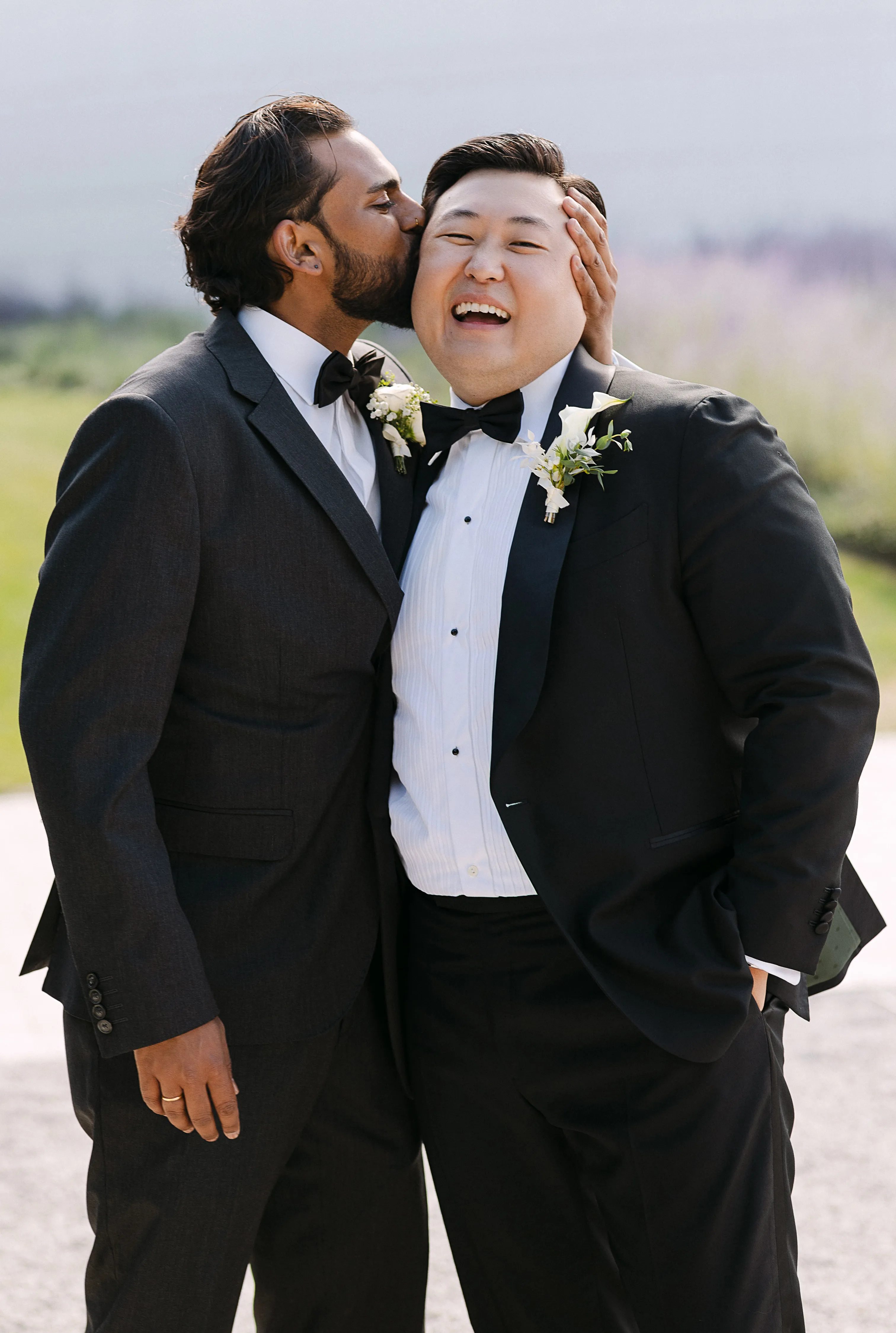 portrait of the groom with best friend at Aga Khan