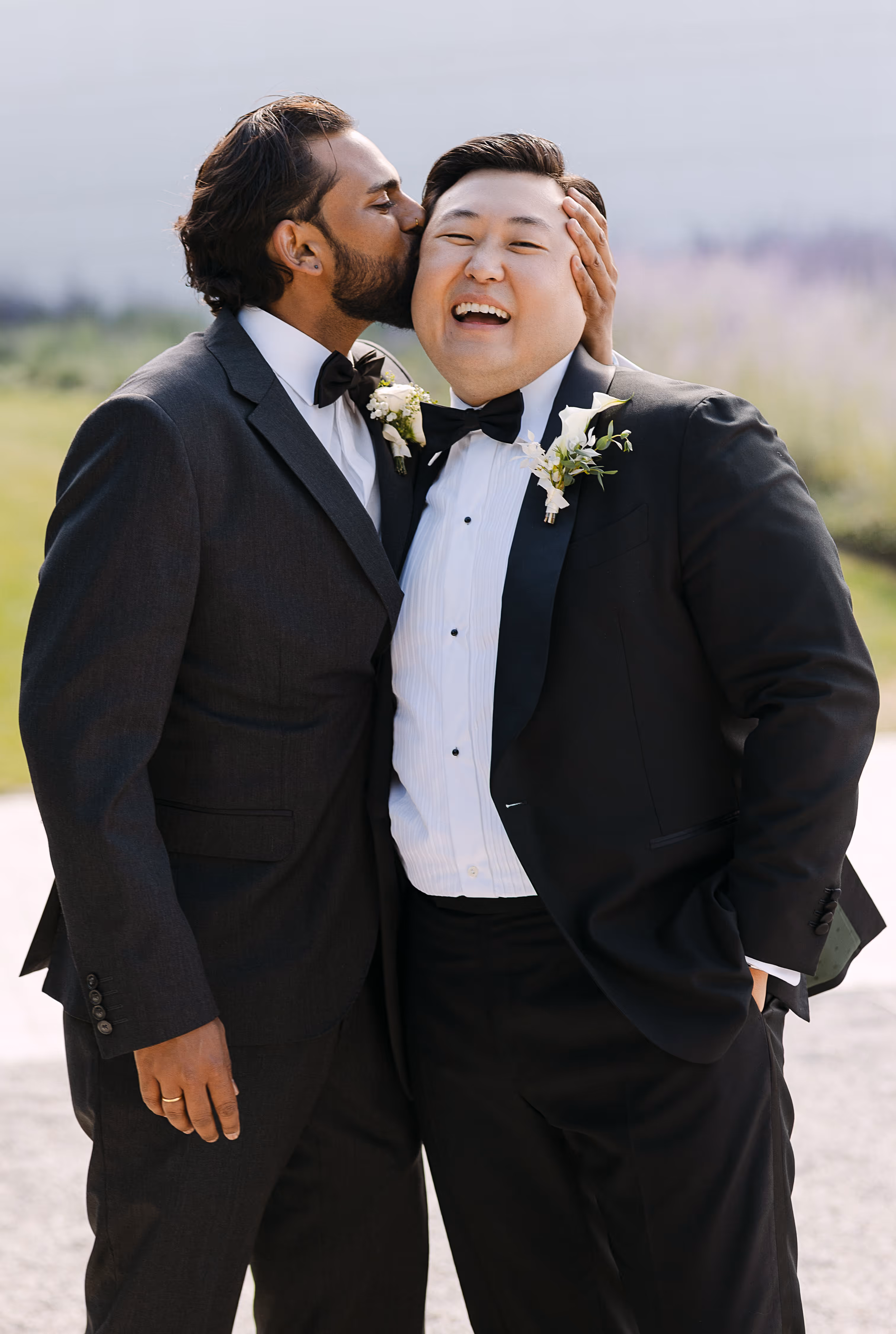 portrait of the groom with best friend at Aga Khan