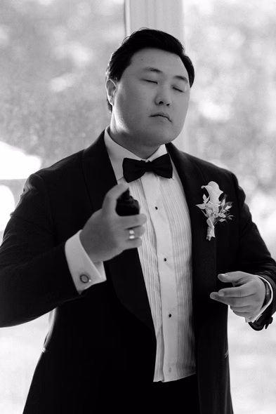 Elegant portrait of the groom