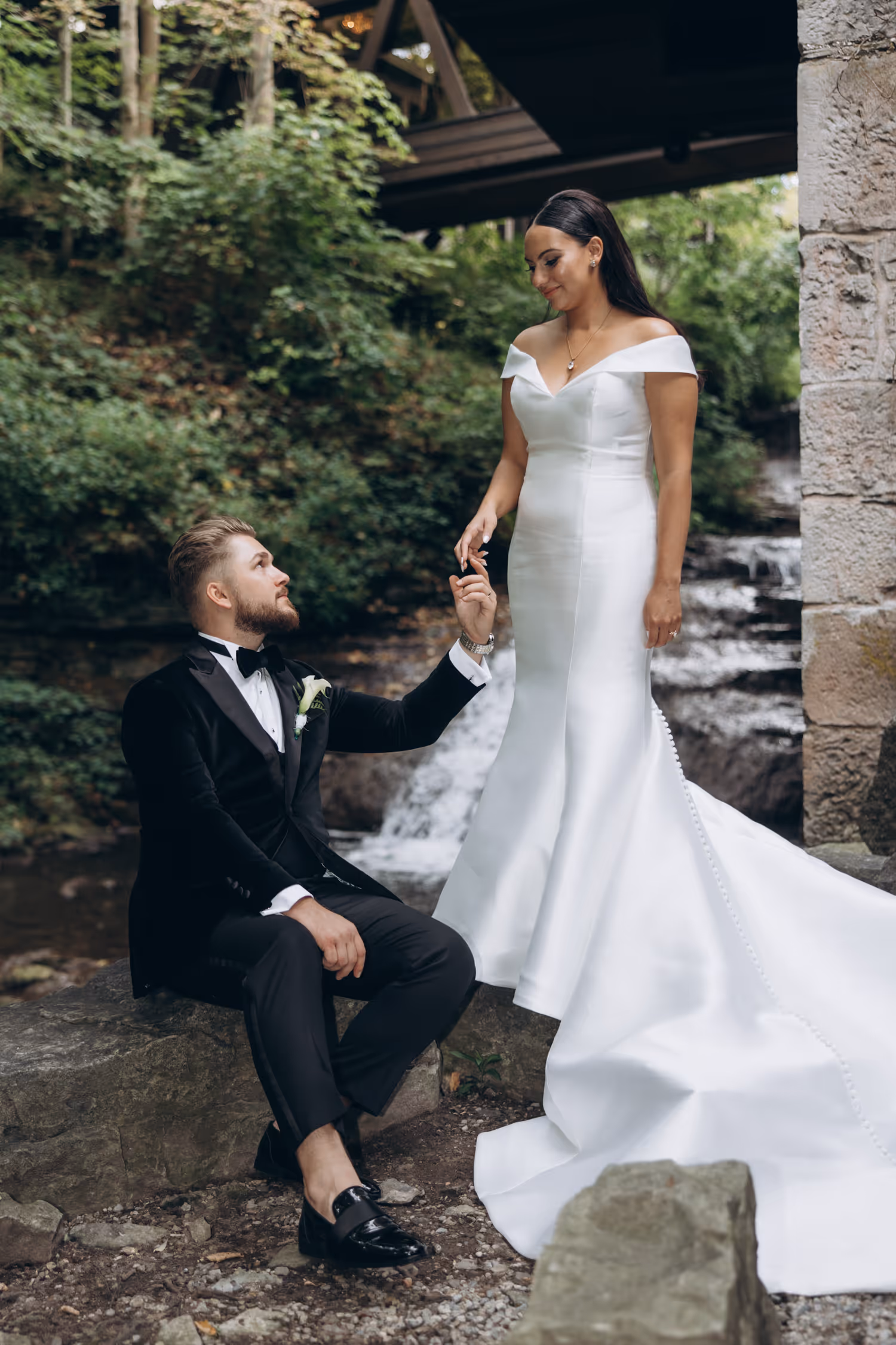 Ancaster Mill Wedding Photo of the couple