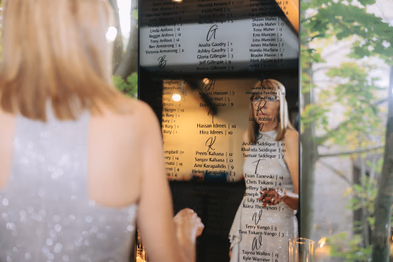 Guest at Ancaster Mill wedding