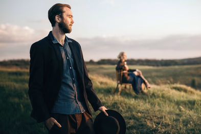 Golden-hour engagement session at Blue Mountain