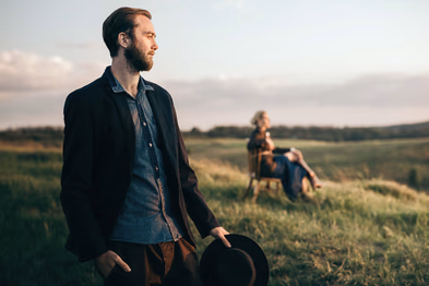 Golden-hour engagement session at Blue Mountain