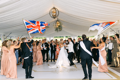 Energetic reception dance floor at Niagara-on-the-Lake wedding photography coverage