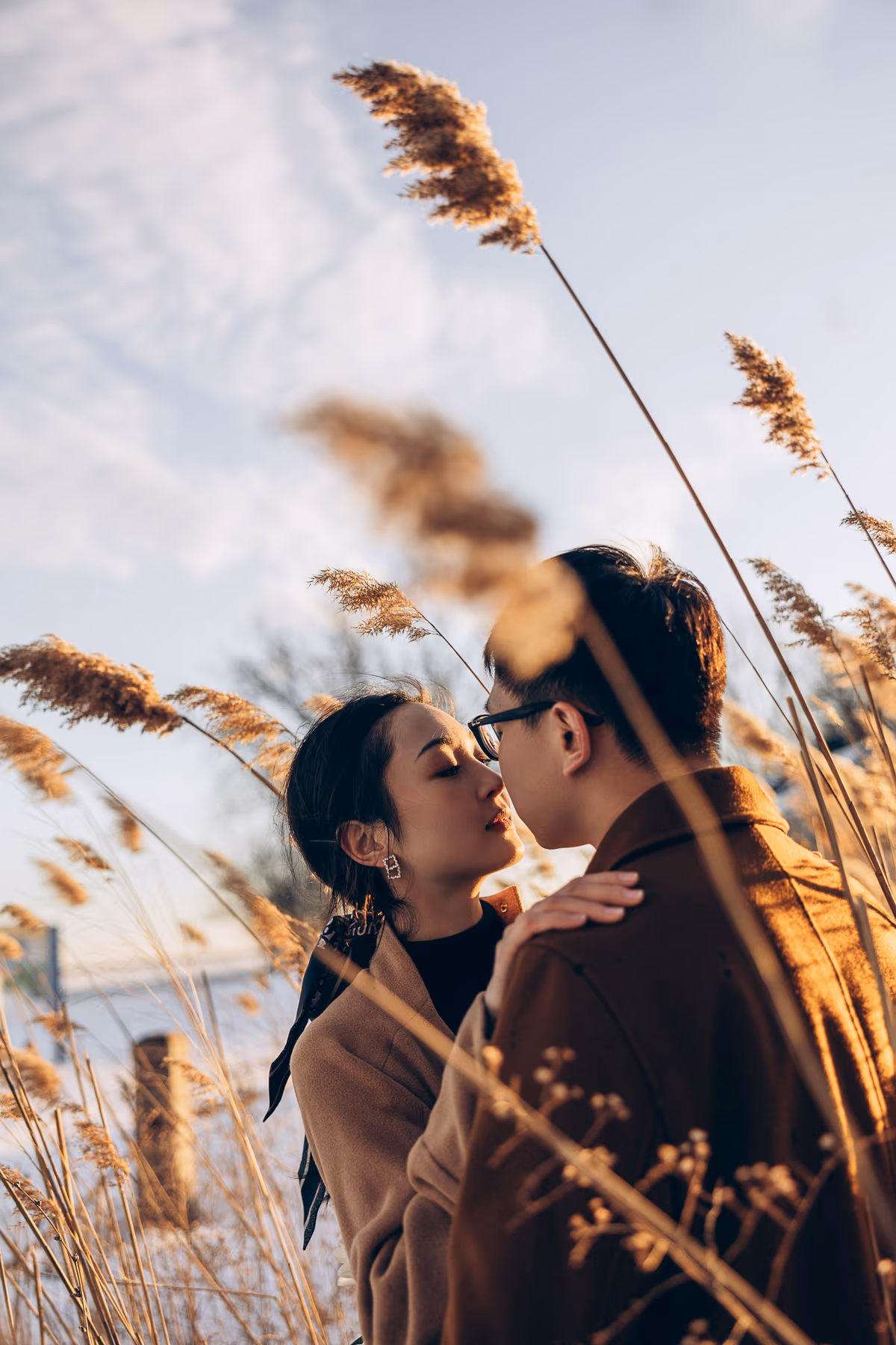 Winter Cherry Beach Engagement Photos