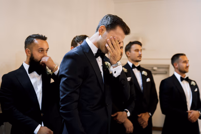 first look groom reaction