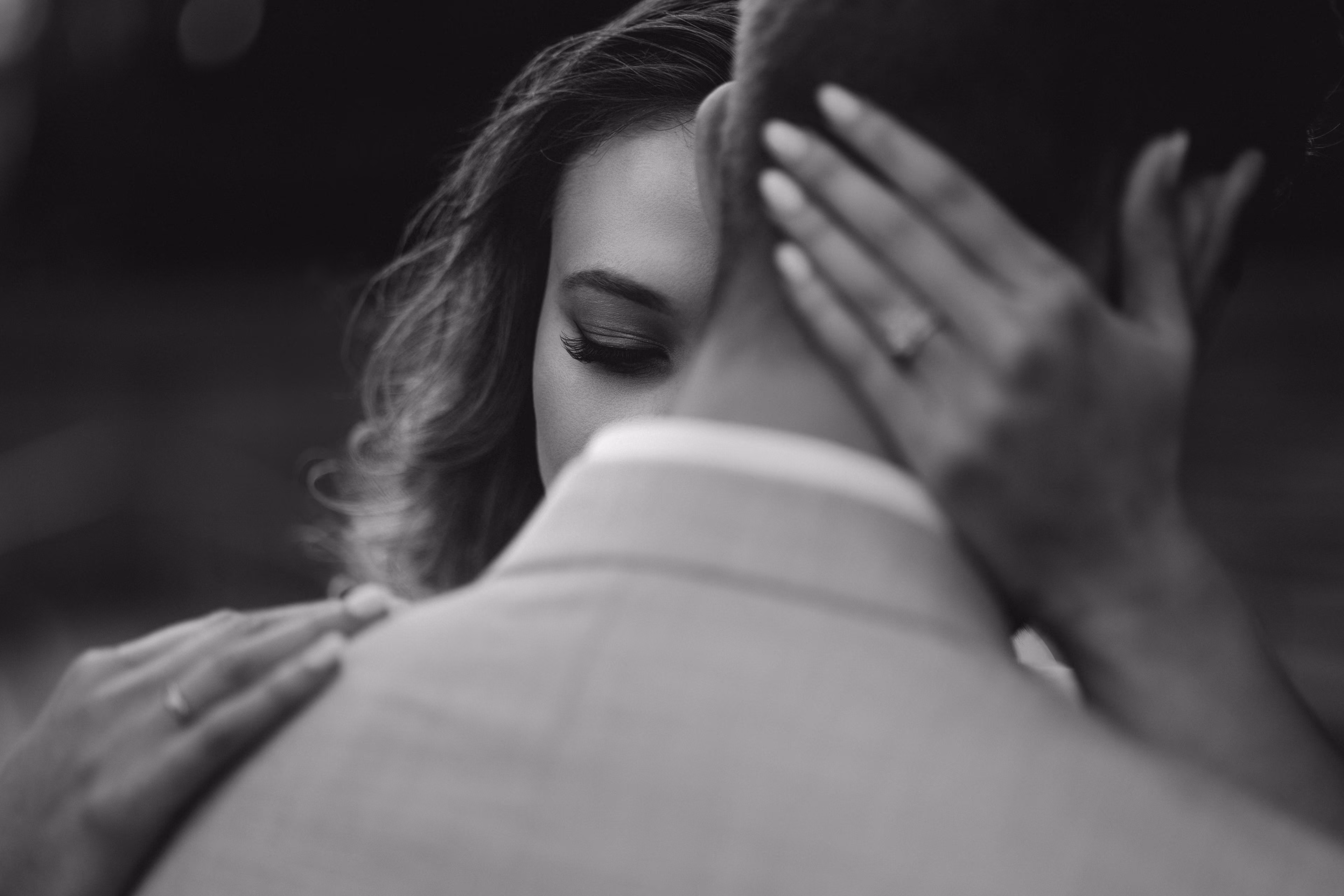 Romantic engagement session capturing an intimate moment between a couple