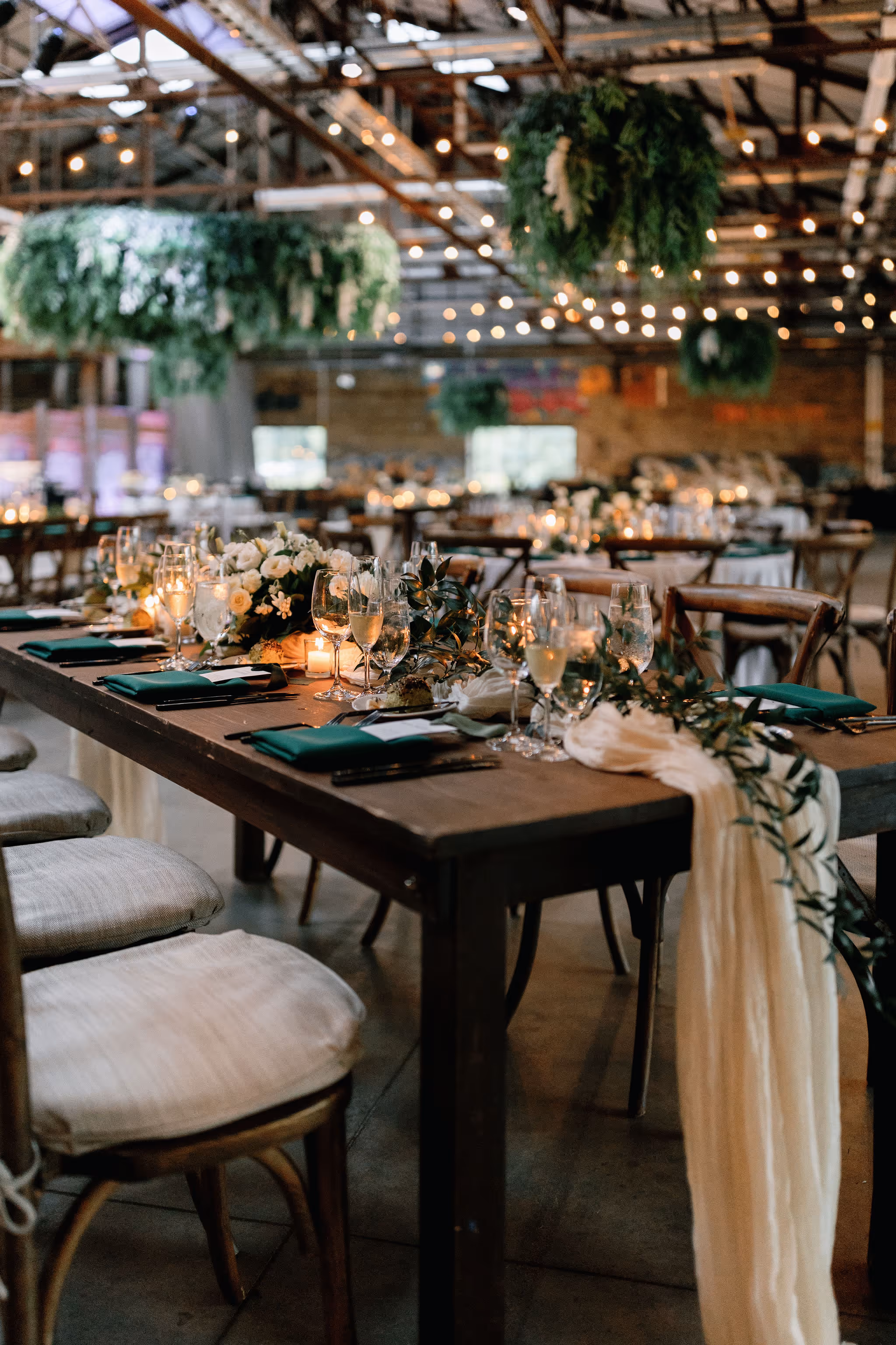 Evergreen Brickworks wedding decor photo