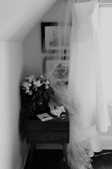 moment before wedding celebration at Evergreen Brickworks