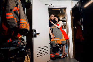 toronto fire station engagement photos