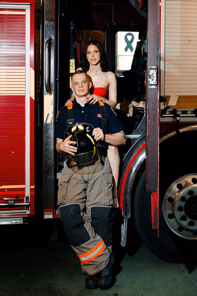 firefighter engagement photography session