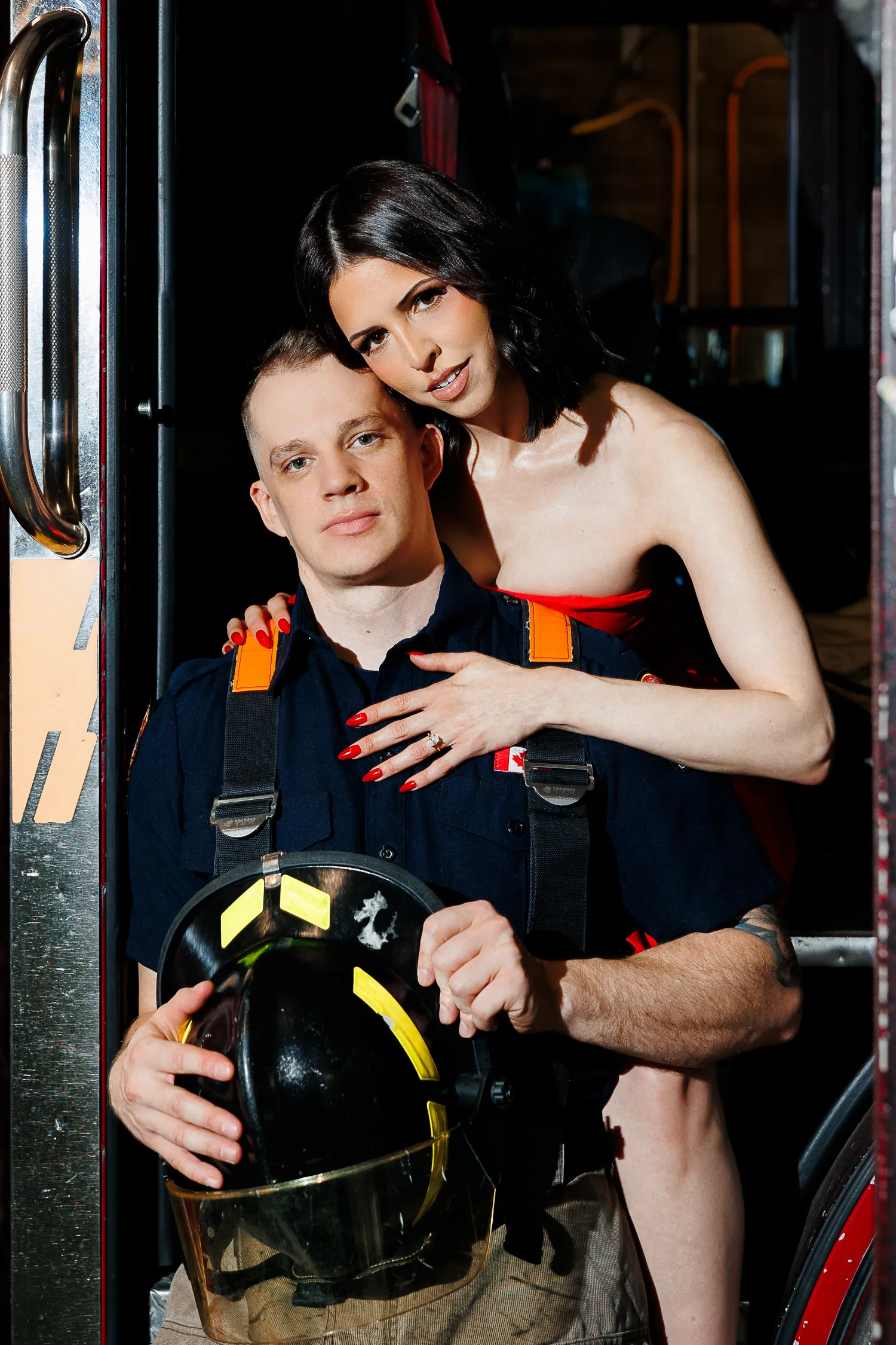 firefighter engagement photo