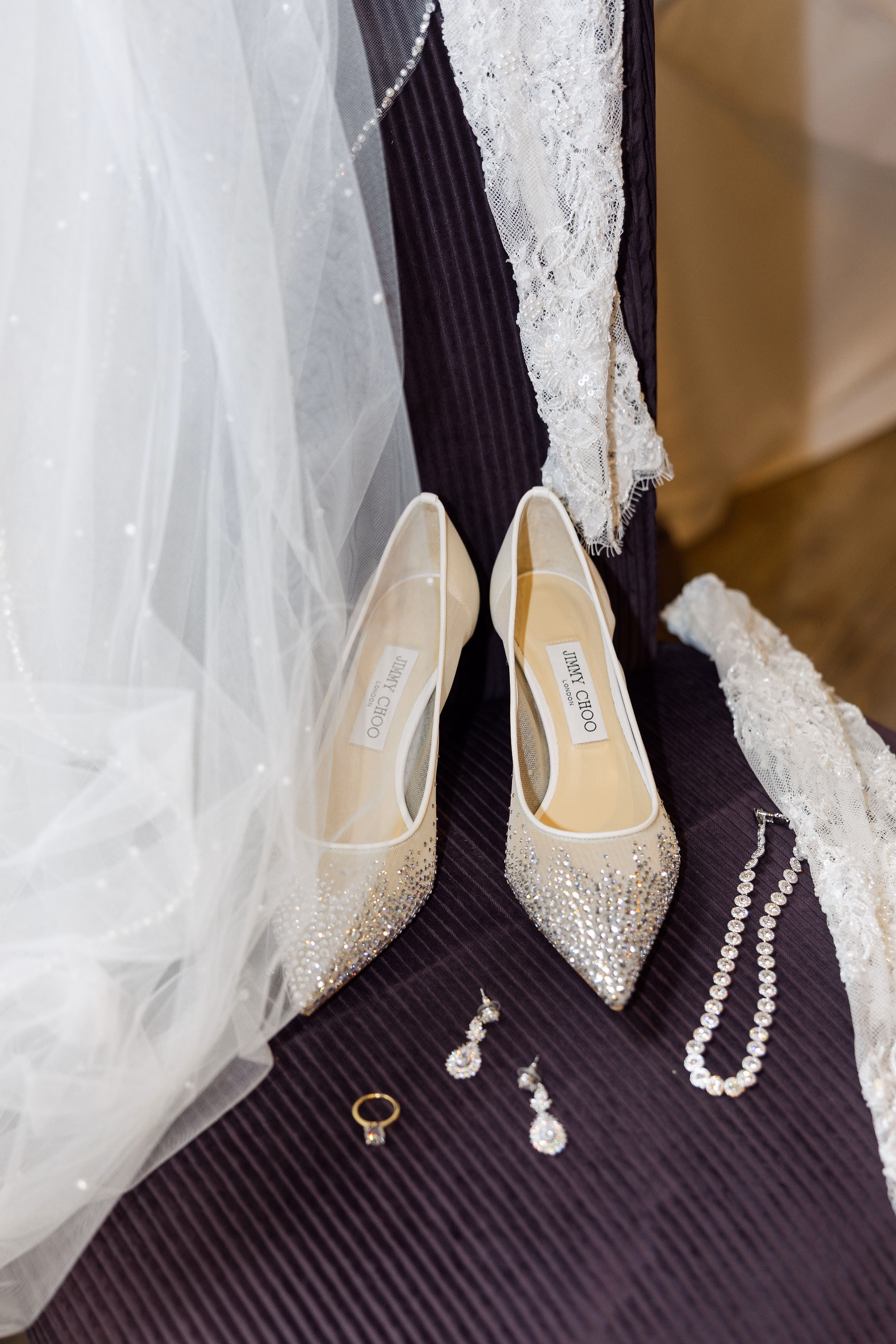 Wedding shoes and jewelry George Restaurant
