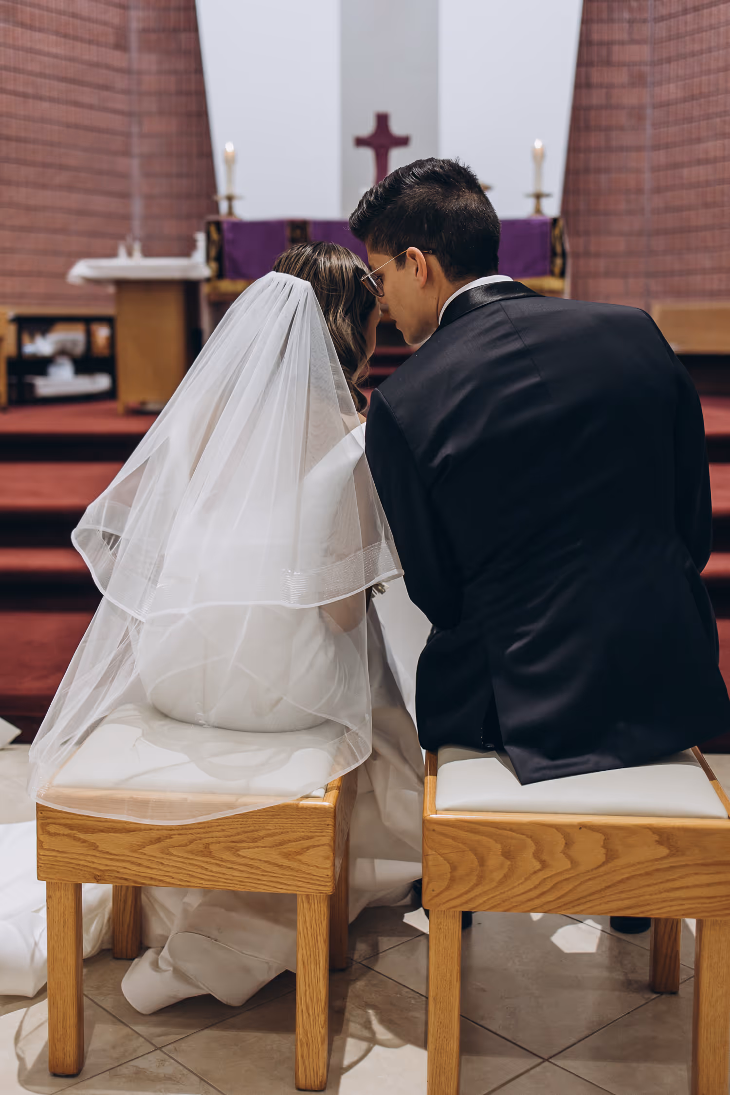 catholic church at Markham wedding photo