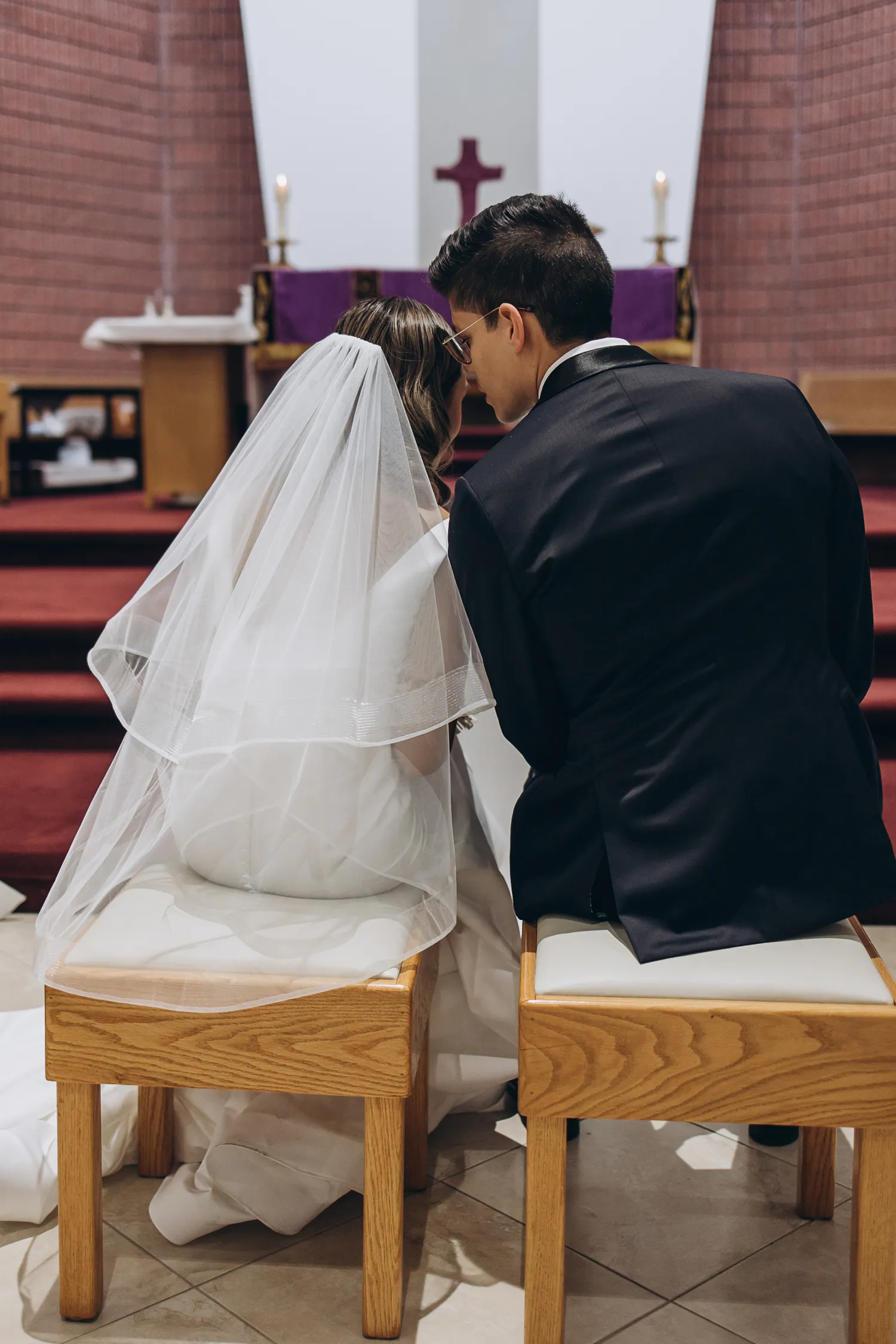 catholic church at Markham wedding photo