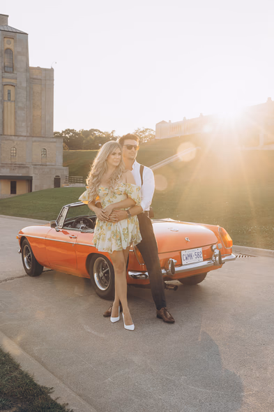 vintage engagement picture at Harris Water Treatment