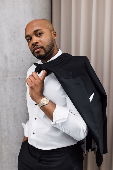 groom posing at Hotel X 