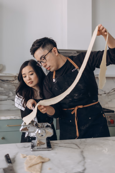 funny cooking engagement photo idea
