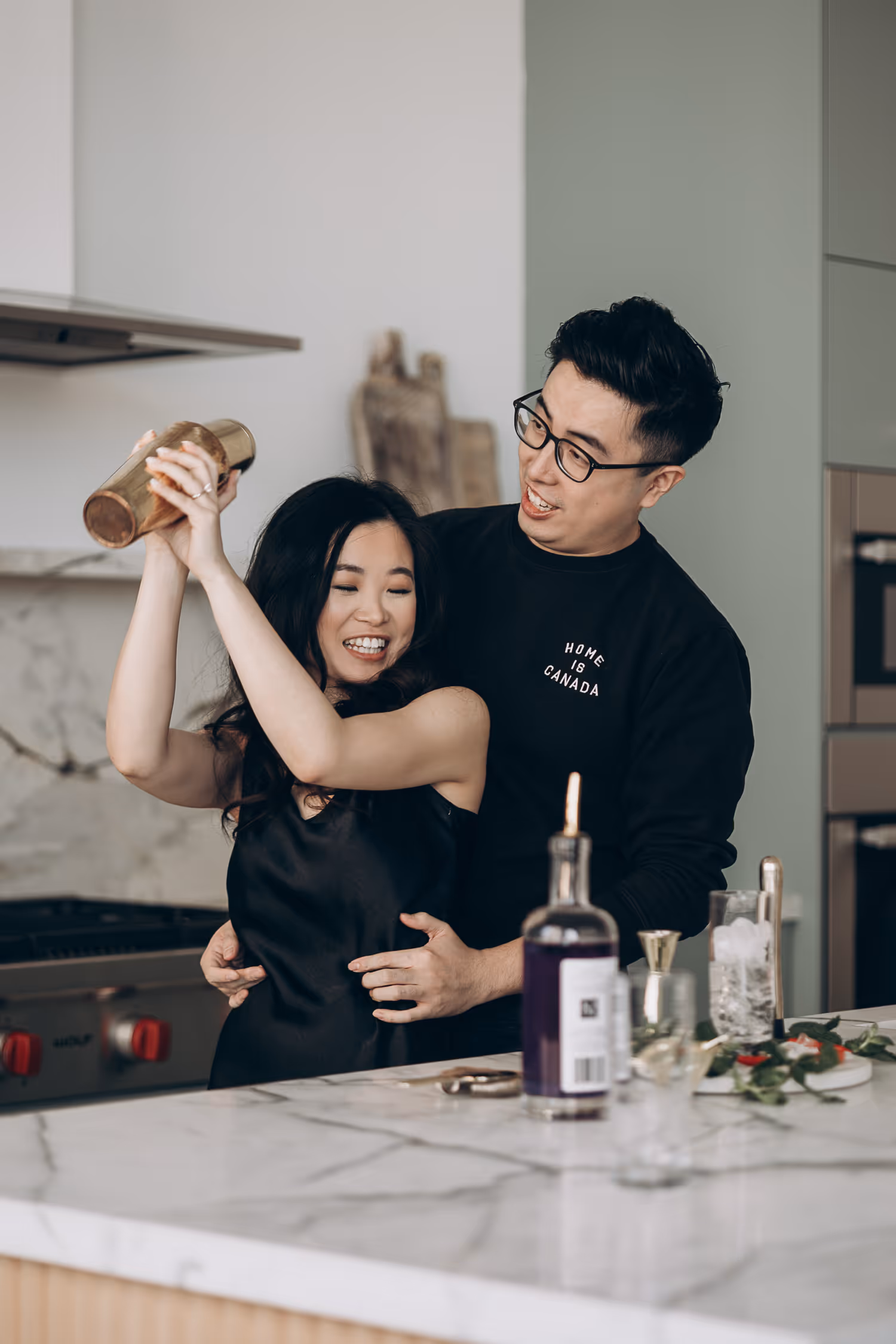 cooking engagement photo by Astora Studio