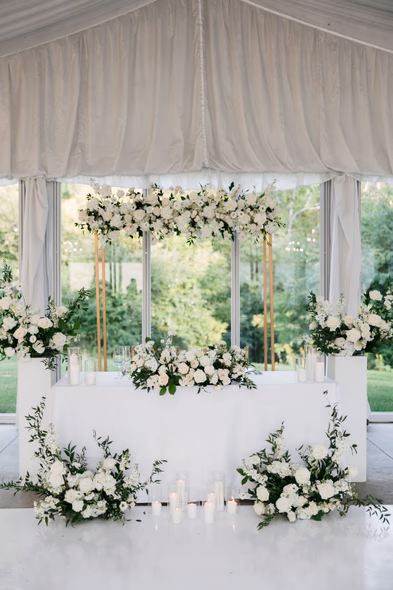 harding waterfront estate ceremony florals