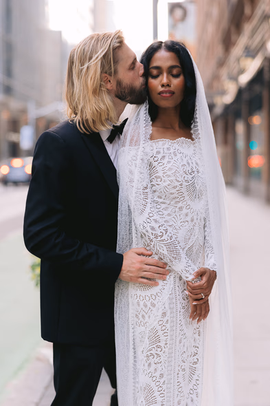 downtown wedding photo