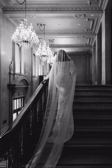 bride walking at Art Gallery of Ontario (AGO) wedding