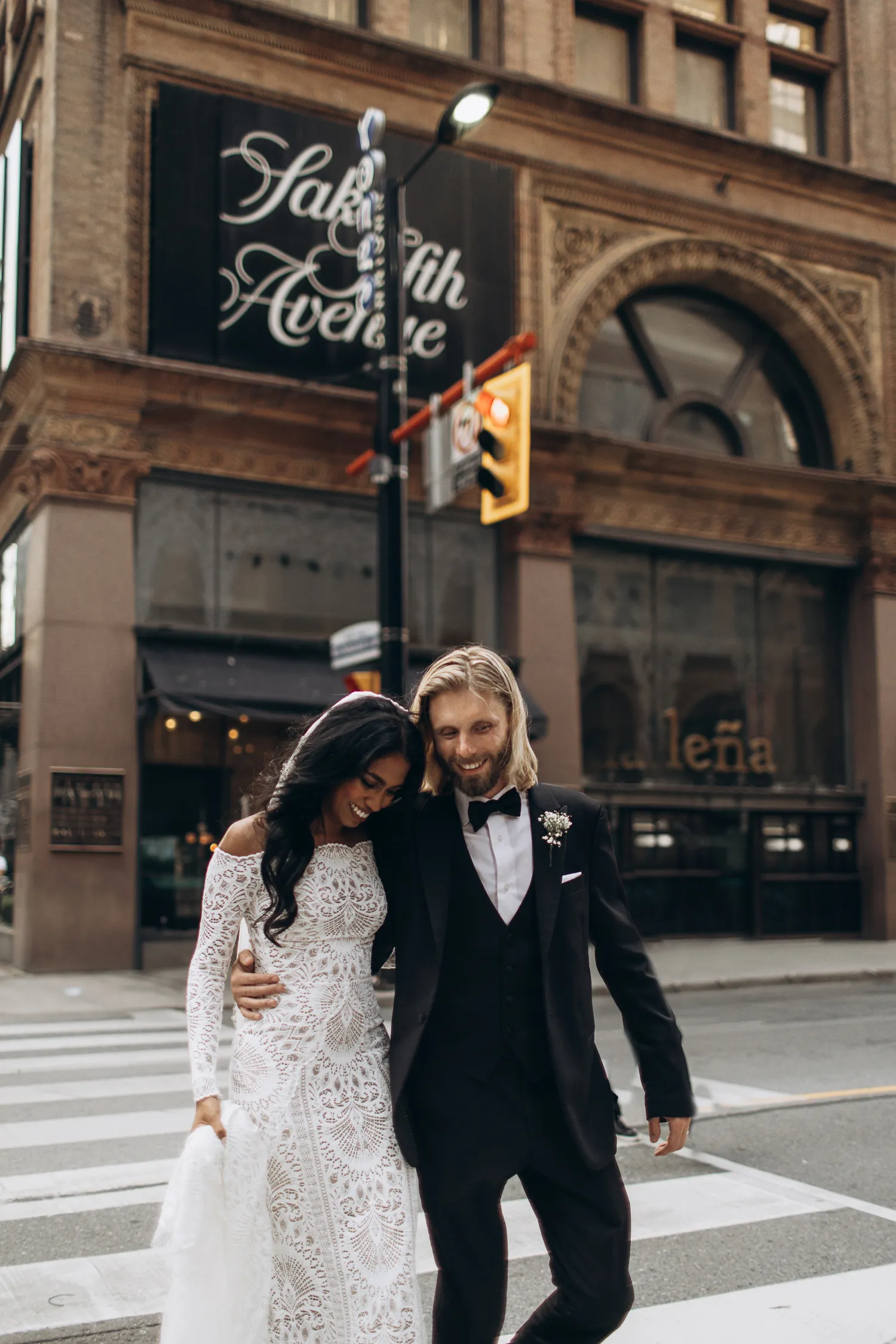 wedding photo in downtown