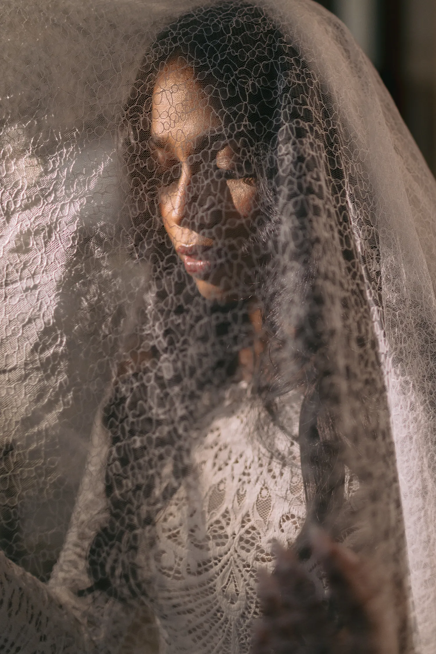 bride under the veil at One King West Hotel